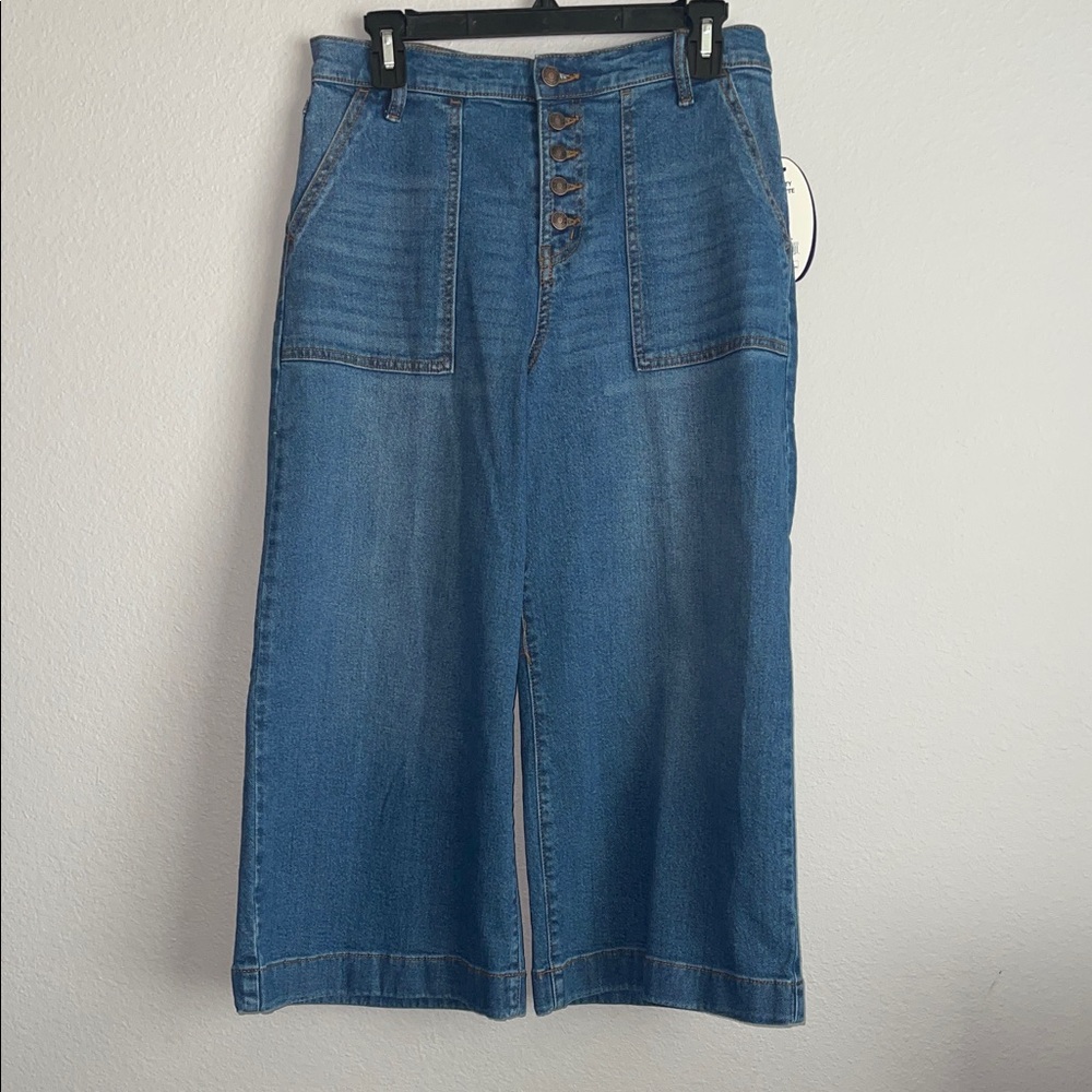 NWT Chic Blue Utility Culotte Jeans for Women